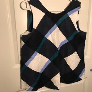 Ann Taylor Factory Petite Gingham Bow Back Top